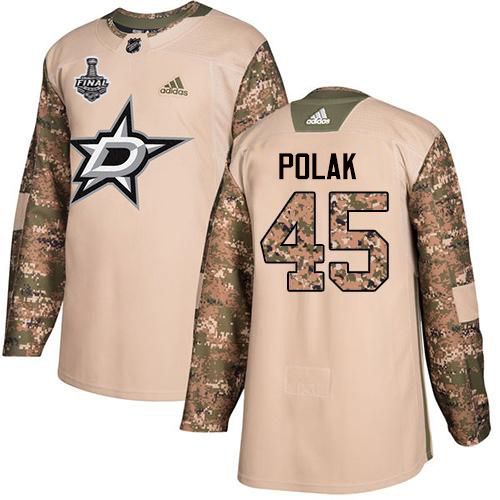 Adidas Men Dallas Stars #45 Roman Polak Camo Authentic 2017 Veterans Day 2020 Stanley Cup Final Stitched NHL Jersey->dallas stars->NHL Jersey